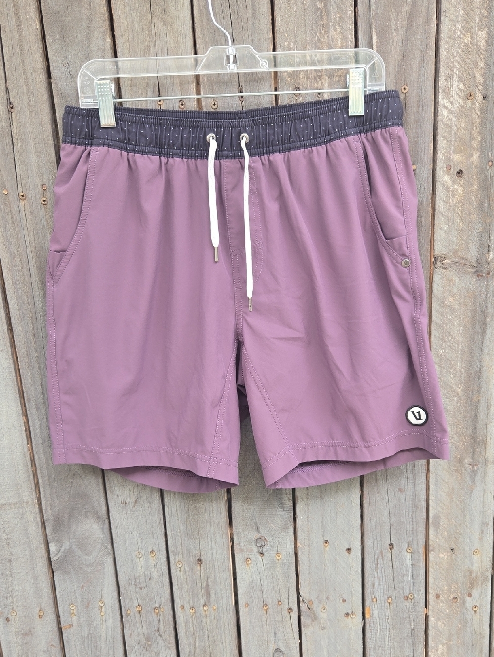 Vuori Mens Athletic Shorts Purple and Black Performance